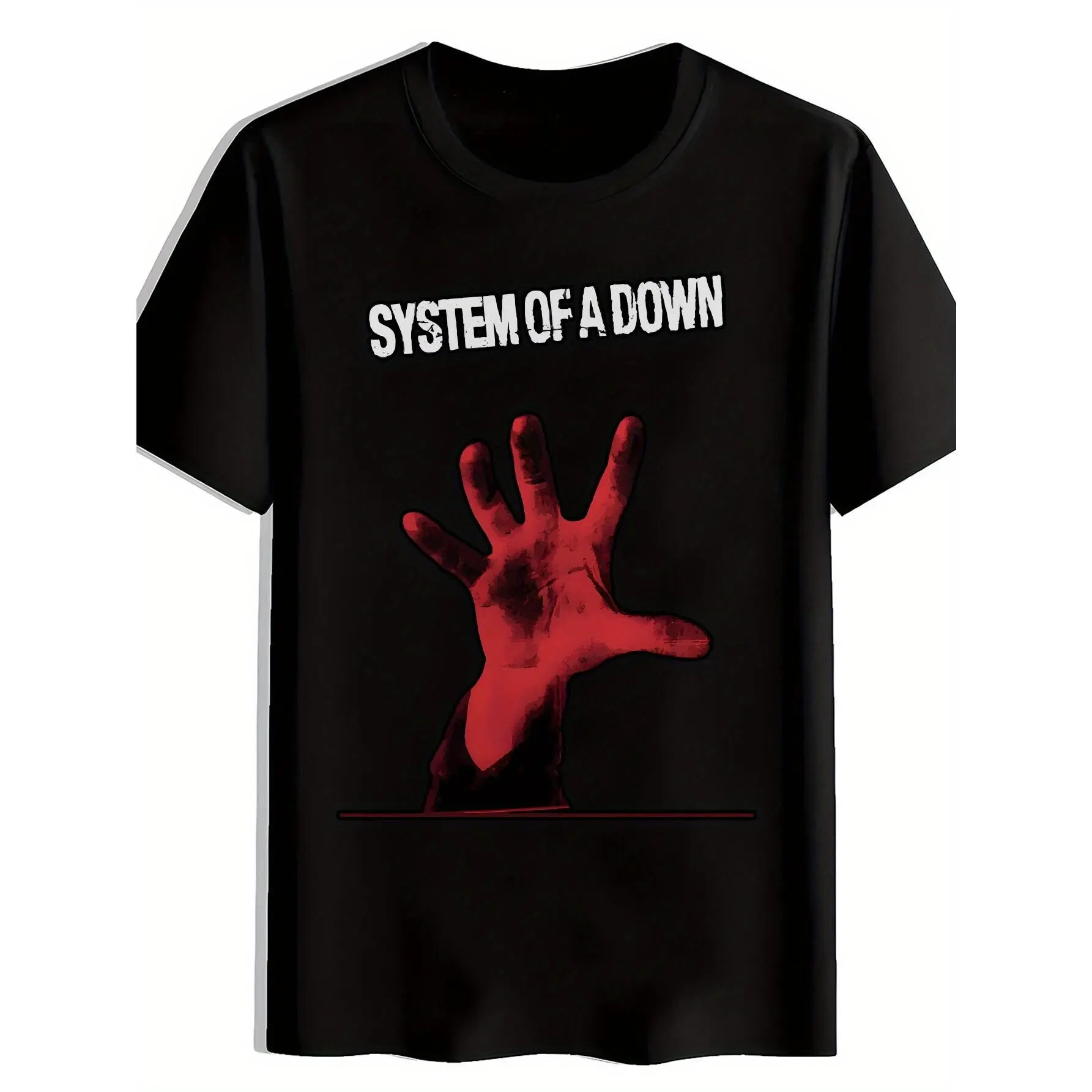 Women's System of a Down Band Logo Cotton Knit T-Shirt - Retro Rock Short Sleeve Crew Neck, Loose Basic Stretch All Seasons Top, Durable Graphic Icon Print, Machine Washable for Concerts Casual Attire