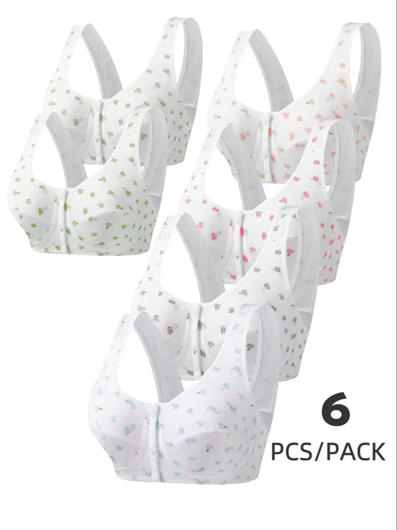 Women's Floral Jacquard Push Up Bra, Soft Comfortable Breathable No Underwire Bra, Women's Lingerie for All Seasons, Soft Fabric Bra