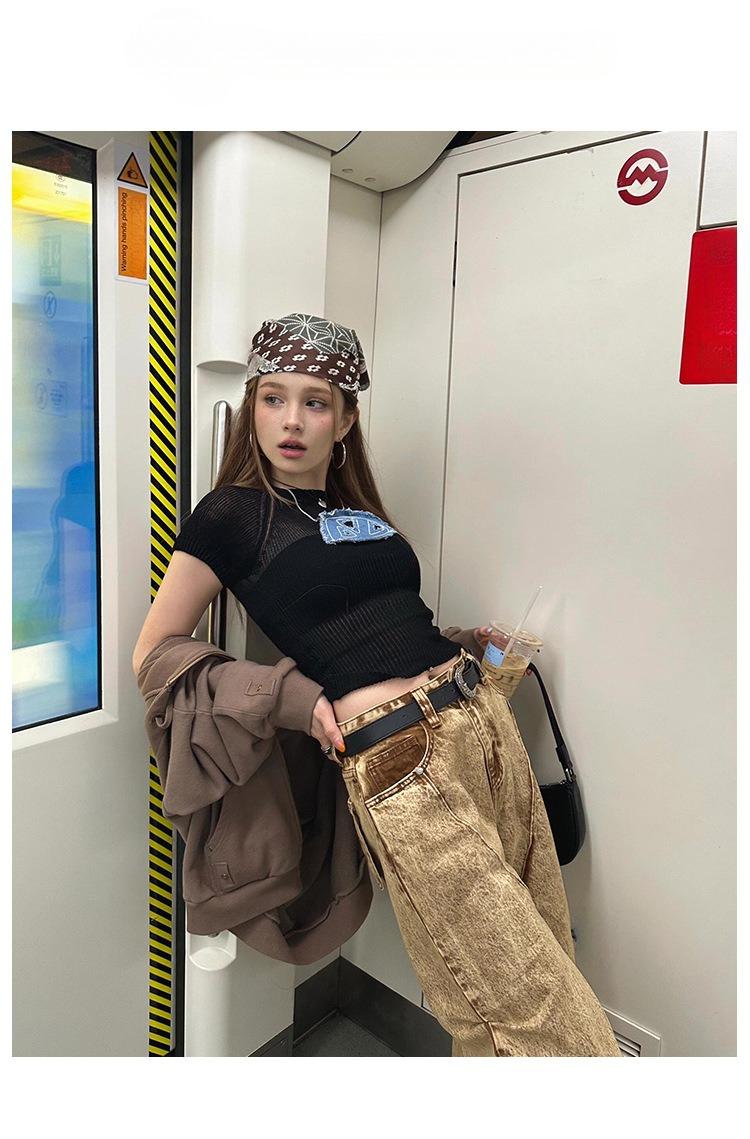 Vintage y2k millennial hottie headscarf female personality trend hip hop street dance square scarf popular accessories