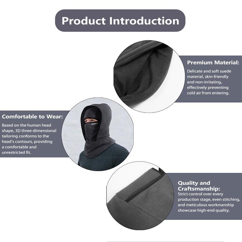 Outdoor Winter Warm Hat Neckband Integrated Cycling Mask Sports Ski Head Cover Neck Windproof Cold One-Piece Pullover Hat