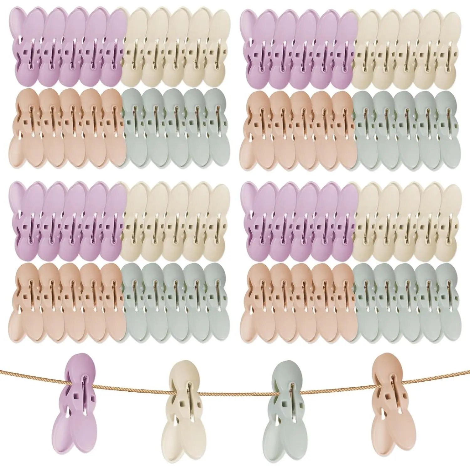 60 count Plastic Clothespins Drying Line Pegs, Laundry Clip for Clothes