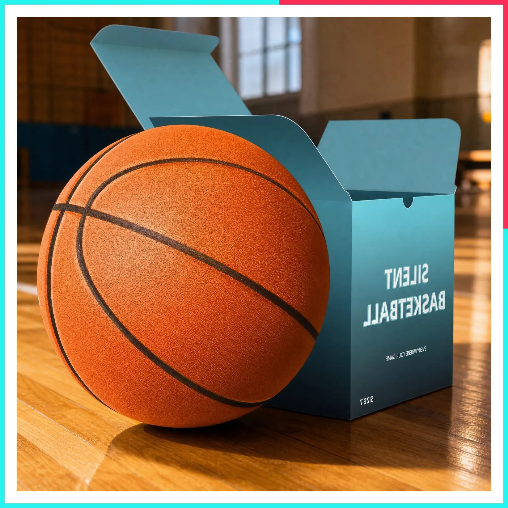 Size 7 (29.5") Airless Foam Indoor Basketball – Quiet Dribbling & Indoor Training, Grooved Surface, Pro PU Material, Real Feel, High Bounce, Silent Practice