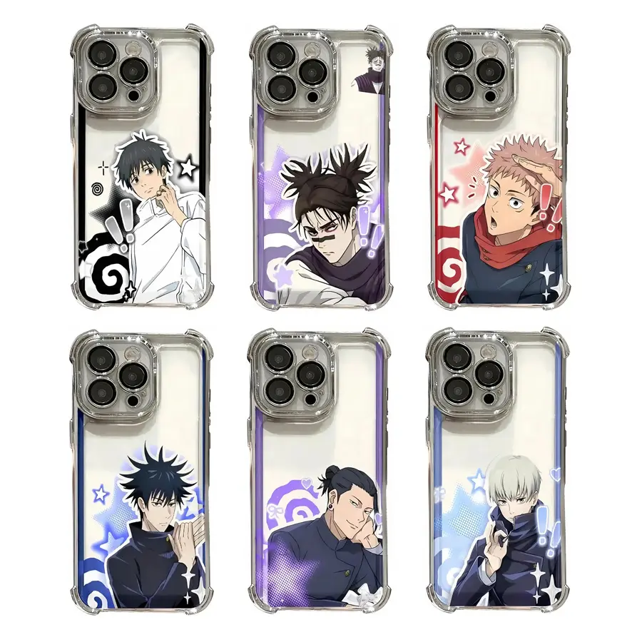 Y-Jujjjutsu Ka1sen Clear Anime Airbag Phone Case,durable smartphone cover,Having good protective properties,for iPhone 16 15 14 13 12 11 17Pro Max,for Samsung S25 S24 S23 S22 Ultra,Suitable for giving as gifts, for Christmas and Thanksgiving Day