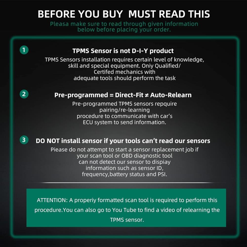 THE WELL KEPT Sensor 4-Pack, 315MHZ Tire Pressure Monitor System For Chevy Silverado,GMC,Buick,Cadillac,Hummer,Pontiac,SAAB,Saturn Replace#13598771,13598772,13586335,13581558,20923680 THE WELL KEPT Sensor 4-Pack, 315MHZ Tire Pressure Monitor System For Chevy Silverado,GMC,Buick,Cadillac,Hummer,Pontiac,SAAB,Saturn Replace#13598771,13598772,13586335,13581558,20923680