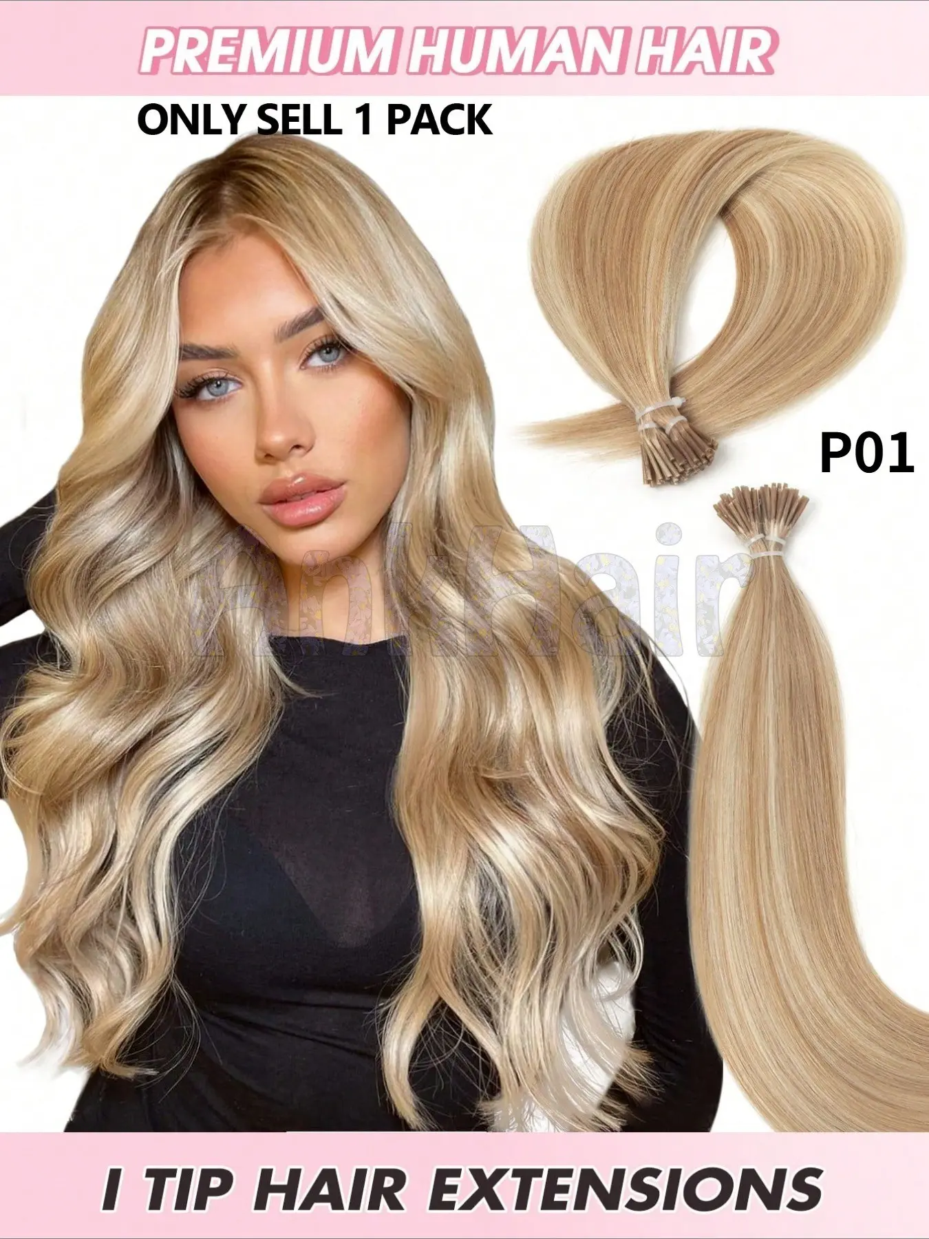 I Tip Hair Extensions Natural Real Human Fusion Hair Extensions 12''-22'' Thin Keratin Hair No Rings For Women 30g/50pcs/Pack