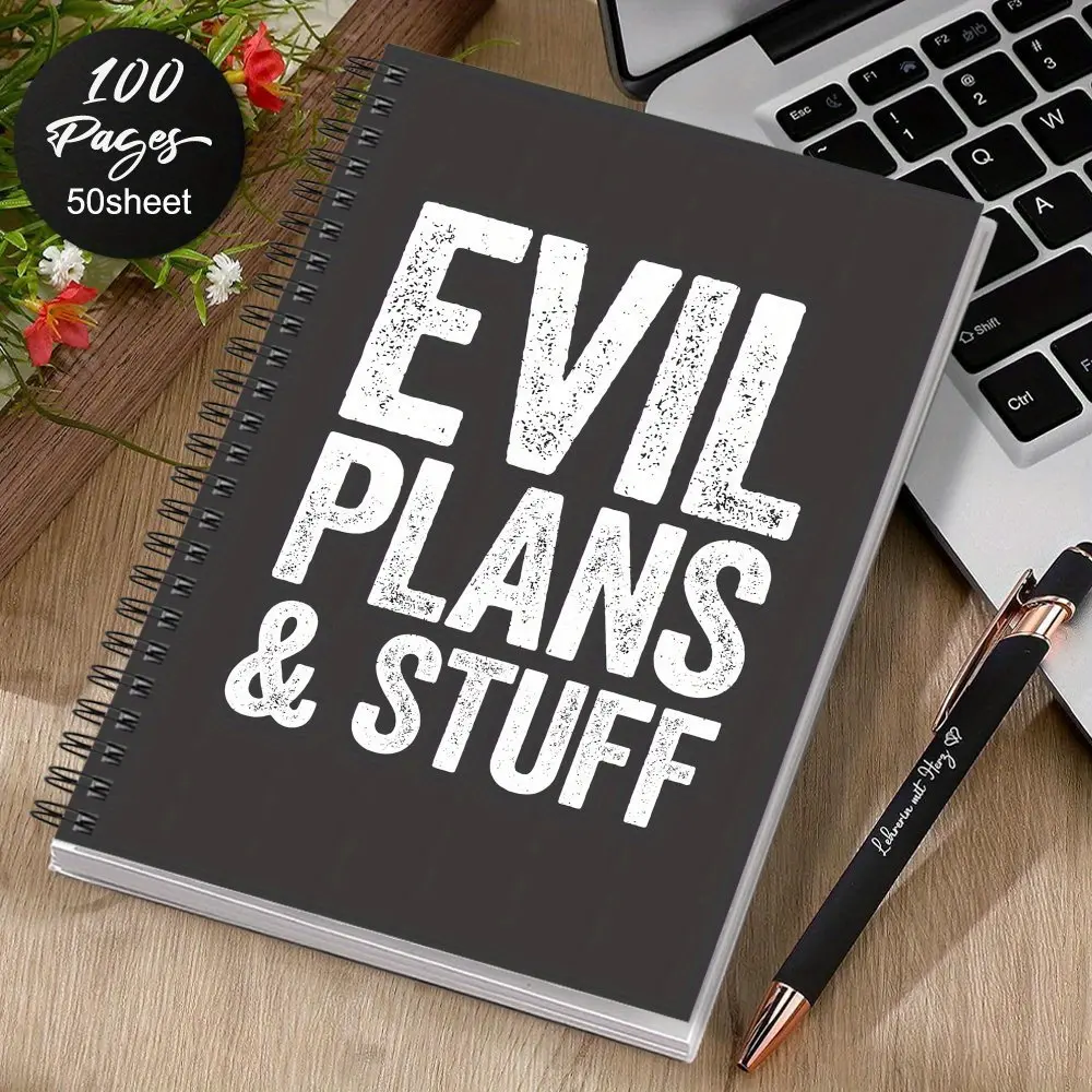 Spiral Notebook, Used for Work-office Humor Diary, with Interesting Satires, Evil Plans and Designs, and Funny Gifts for Colleagues, Employees, Teams, Adults and Bosses.
