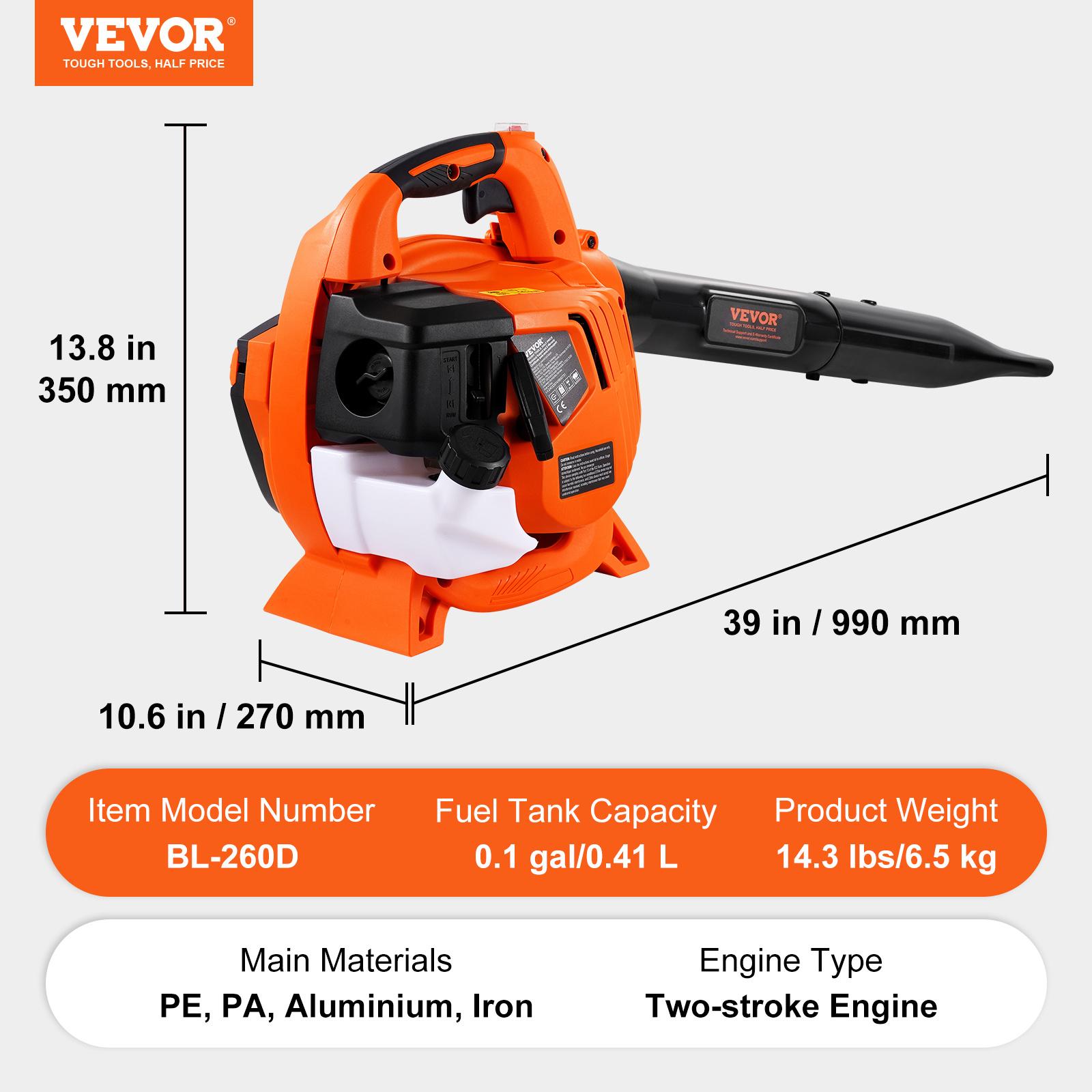 VEVOR 79CC 2-Stroke Manual Gasoline Leaf Blower 425CFM Air