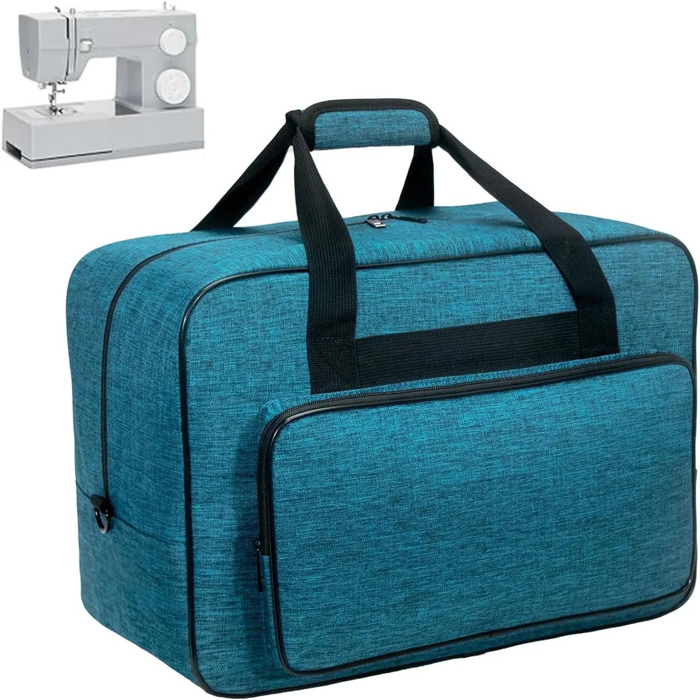 Sewing Machine Carrying Case with Padded Handles, Suitable for Most Standard Household Sewing Machines Compatible with Singer, Brother, Janome - Peacock blue