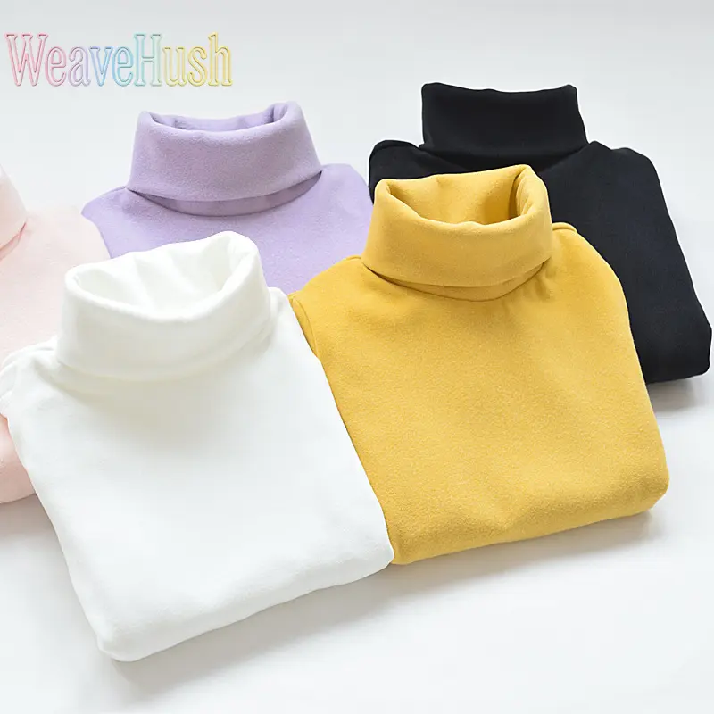 2026 New Girls Turtleneck Base Layer Top, Stylish Spring‑Autumn Long‑Sleeve T‑Shirt, Versatile Casual Kids Pullover for Toddler & Little Girls Daily Outfits