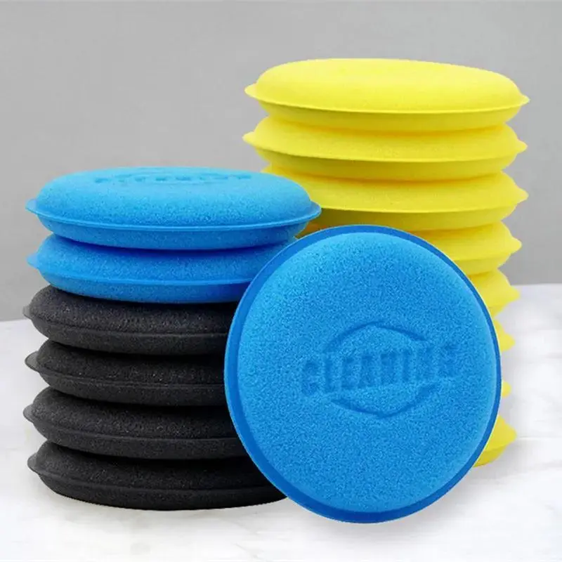 12Pcs Car Foam Sponge Wax Applicator Cleaning Detailing Pads Car Waxing Polishing Pad Home Car Wash Care 10cm Car Cleaning Kit