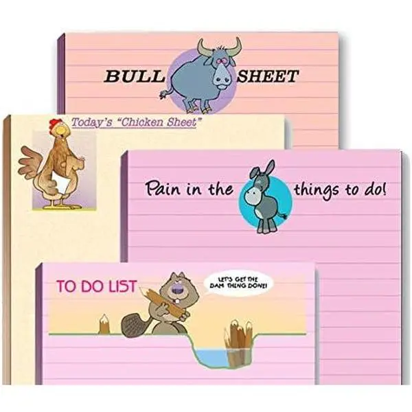 4 Funny Notepad  Pack -   Set - 4.25 x 5.5in - 50 Sheets Per Pad (Humorous Set #1)