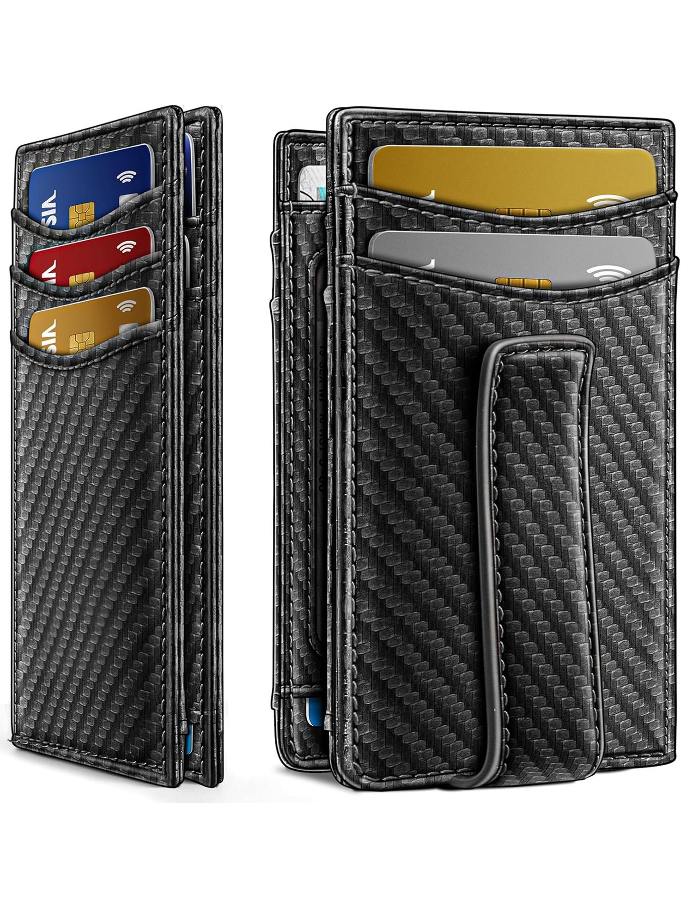 2026 New Magnetic Slim Wallet for Men, Leather Card Holder with Rfid Protection, Holds 12 Cards and Cash, Minimalist Design for Everyday Use