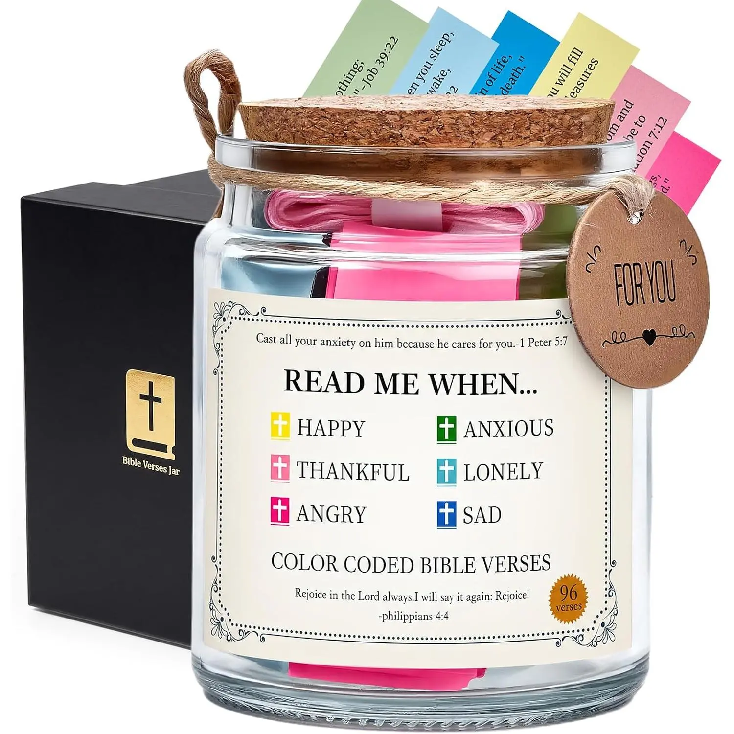 Verse Jar,Christian Gifts for women,Birthday Gifts for Women,Mom,Sister & Grandma,Religious Graduation ,Inspirational Christmas Stocking Stuffers