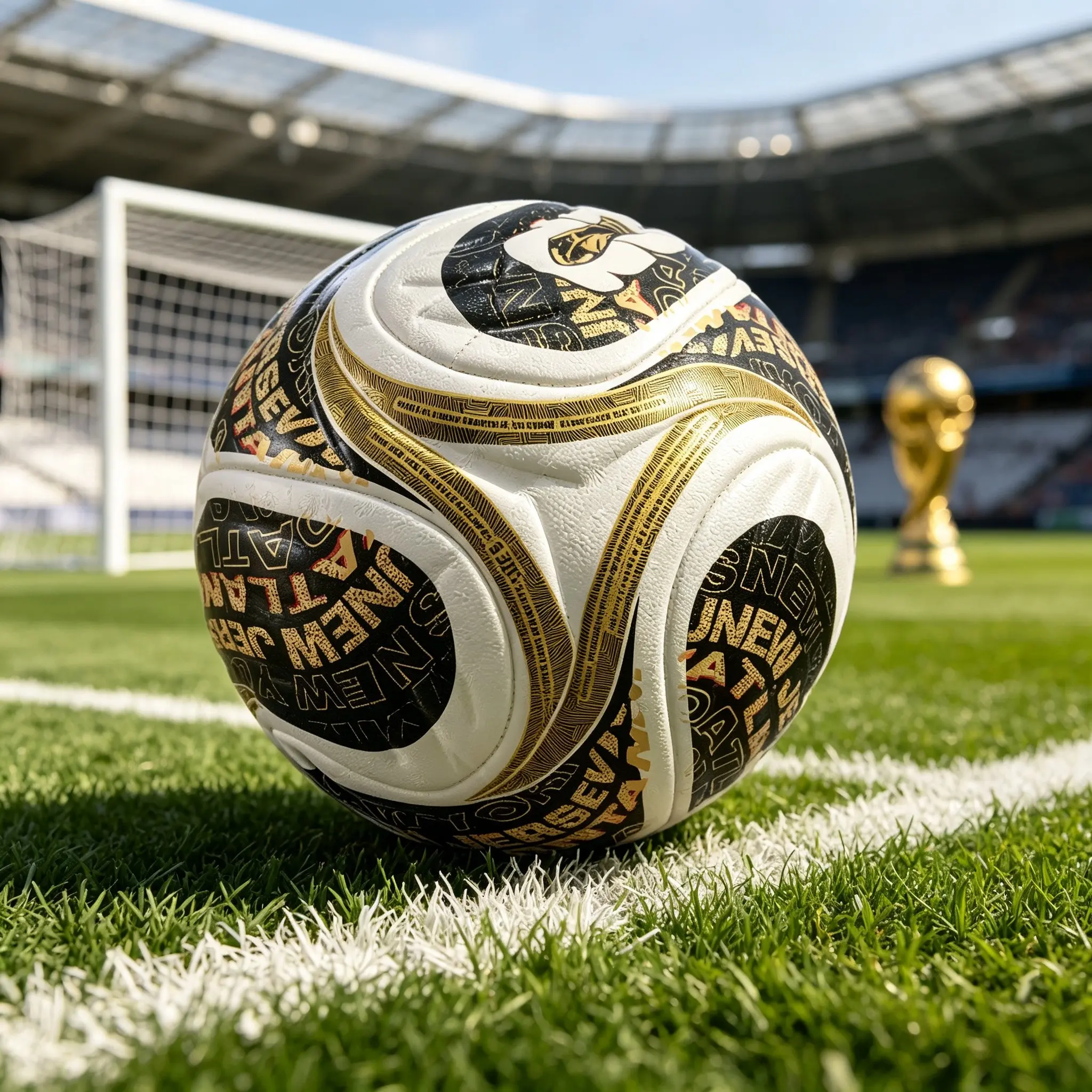 Amateur League Gold 5-Number Soccer Ball, High-Durability PU Material, Seamless Heat Bonding, Duroable Gift for Football Enthusiasts