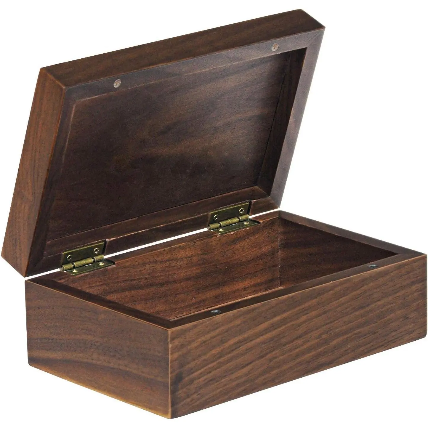 Classic Wooden Walnut Wooden  Box with Hinged Lid