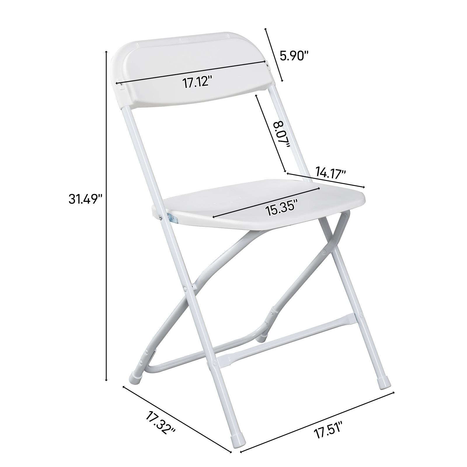 10 Pack Heavy-Duty Plastic Folding Chairs - 350lb Capacity Commercial Grade Stackable & Rust-Proof for Weddings, Parties, Office & Outdoor Thickened Steel Frame & No-Tool Assembly"
