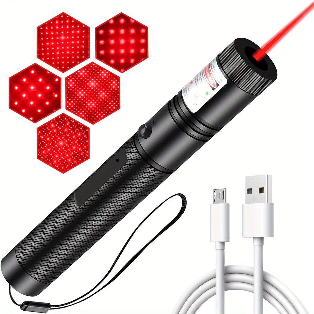 USB Rechargeable Flashlight, Portable Laser Light with USB Cable, Lightweight Flashlight for Outdoor Camping, Hiking, Fishing, Travel