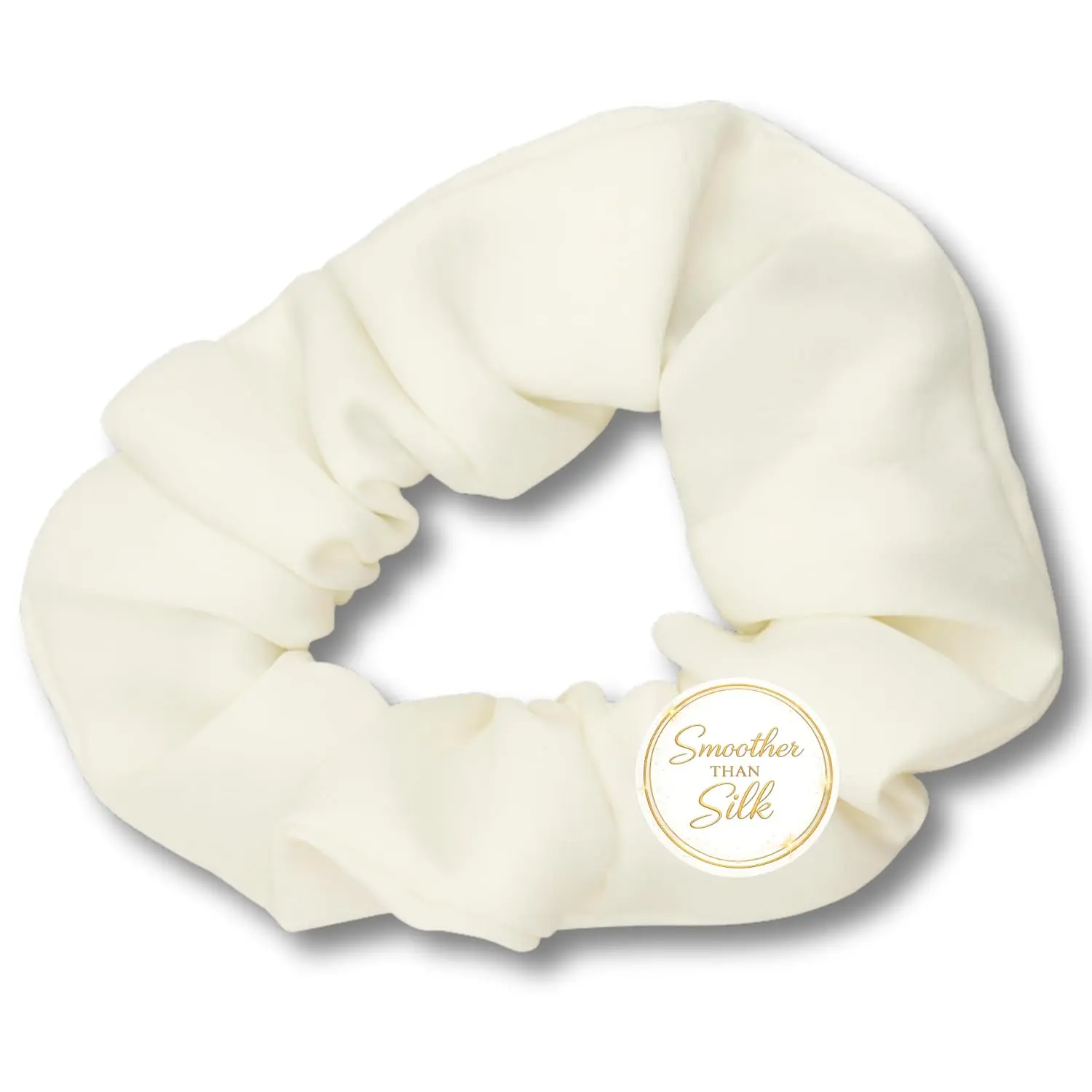 Women's White Satin Modern Synthetic Scrunchie - Smoother Than Silk Hair Tie, No Crease, No Pull, Gentle Hold for Thick/Thin Hair, Glossy Fabric, Everyday Use Ponytail & Bun, Glossy Smooth, Women & Girls