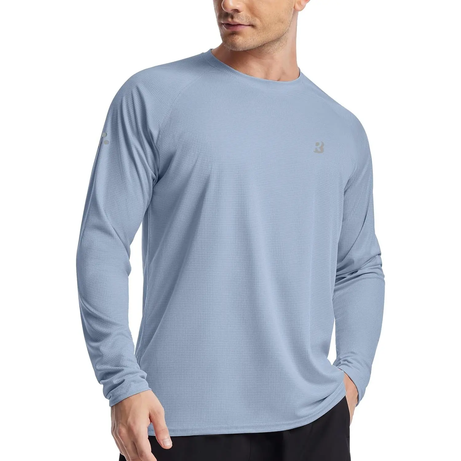 Men's UPF 50+ Swim Rash Guard, Long Sleeve UV Sun Protection SPF Water Shirts Quick Dry for Outdoor Fishing Hiking