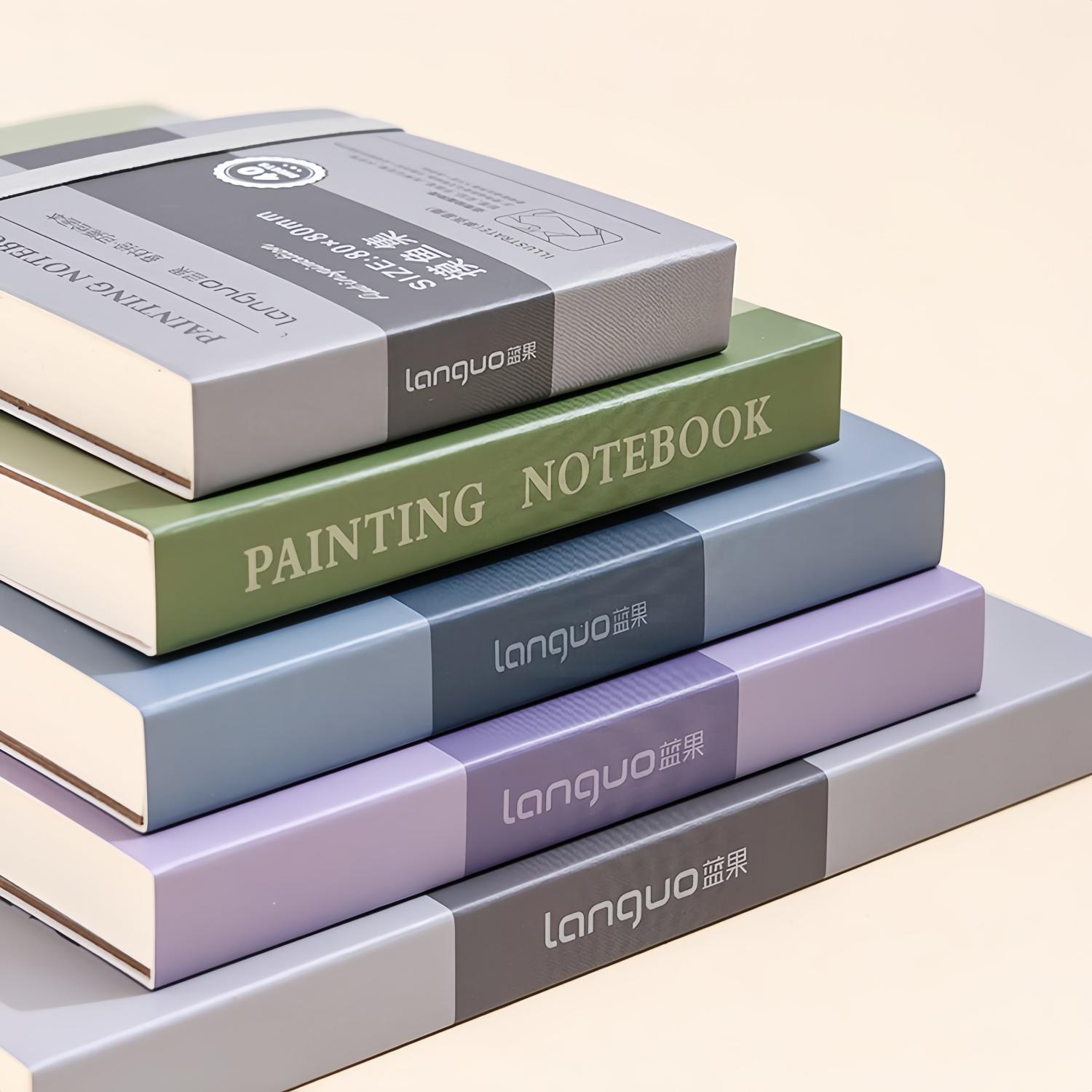 Painting Notebook, 4 Pcs/Set Mini Sketchbook, Travel Journal Pocket Hardcover Painting and Writing Notebook, Blank Diary Memo Planner Drawing Notebook and Scrapbook