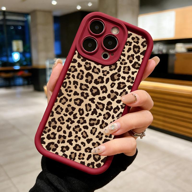 Leopard Print Pattern Case for iPhone 17 Pro Max 16 16e 15 14 Plus 13 12 11 Air XR X XS Plus Shockproof Drop Protection Rugged Durable Silicone Cover
