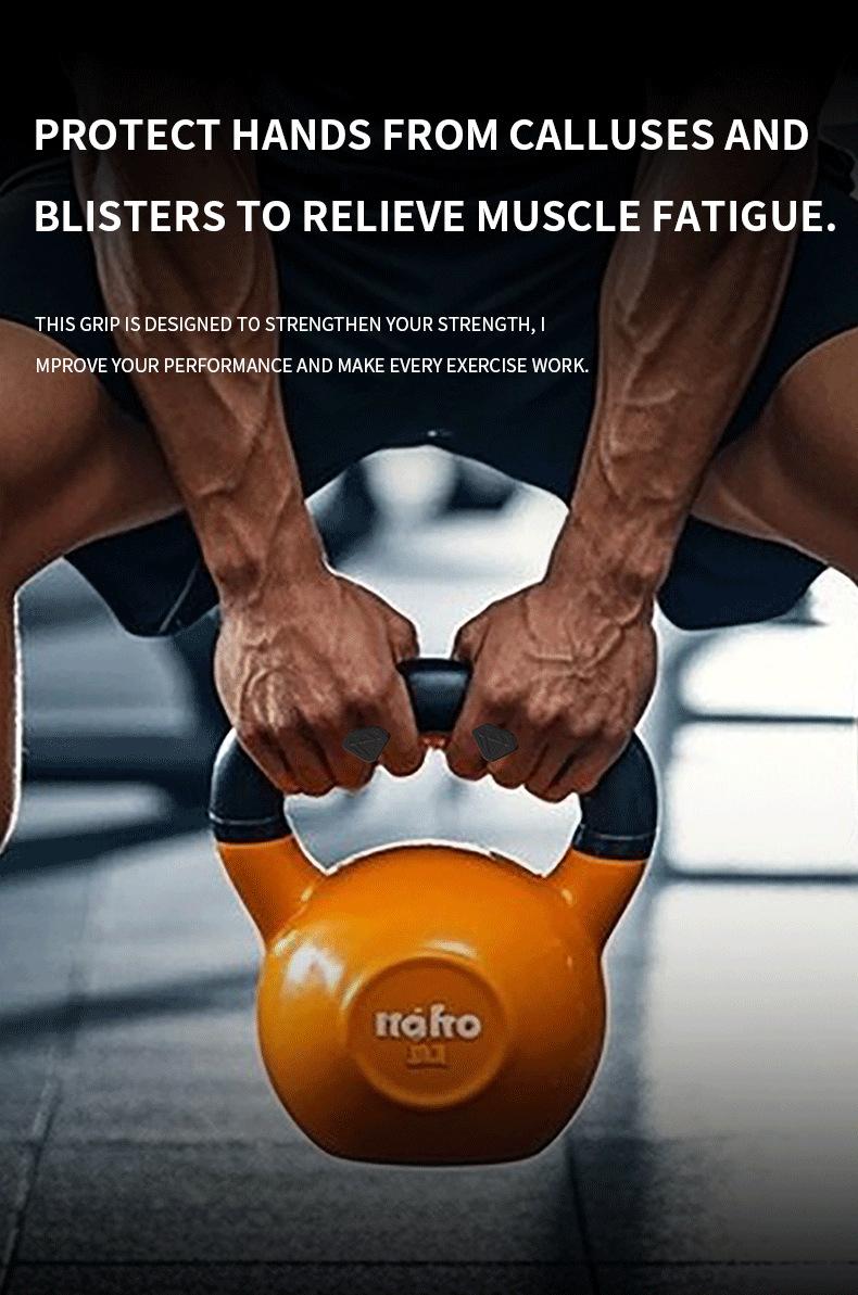 Silicone fitness grips, unisex weightlifting training gloves, non-slip fitness grips, rubber fitness hand pads--suitable for barbells, pull-ups, and fitness training