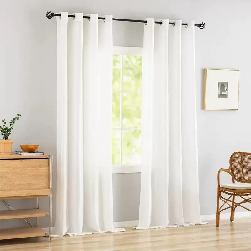 Thickened Mirage Voile Sheer Curtains | UV Protection One Way Vision Privacy Window Drapes for Balcony Living Room