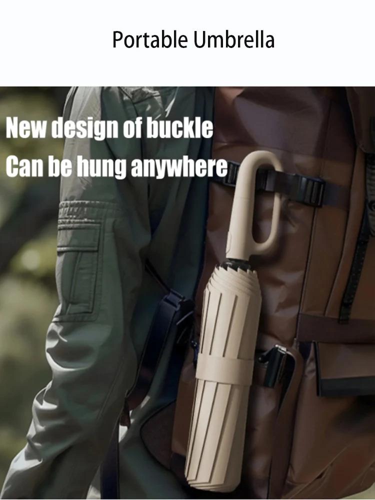 Automatic Umbrella, Sturdy and Windproof, Inverted Automatic Open/Close, Travel-Friendly, Compact Fold, with Loop Handle, Suitable for Both Men and Women.