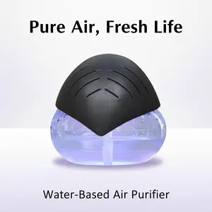 Household filtered water air purifier - air freshening humidifier for home and office use - filtered water air washer with LED night light - compact essential oil aroma diffuser for smoke and