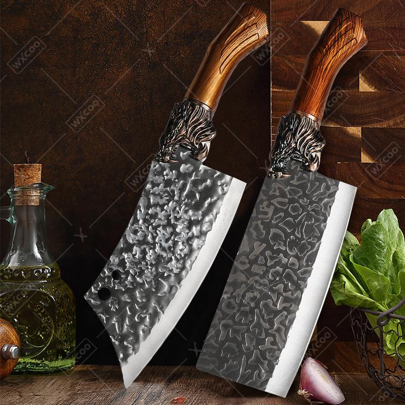 6PCS Handmade Forged Professional Kitchen Chef Knife Set Stainless Steel Butcher Boning Cutting Knives Vegetable Chopper