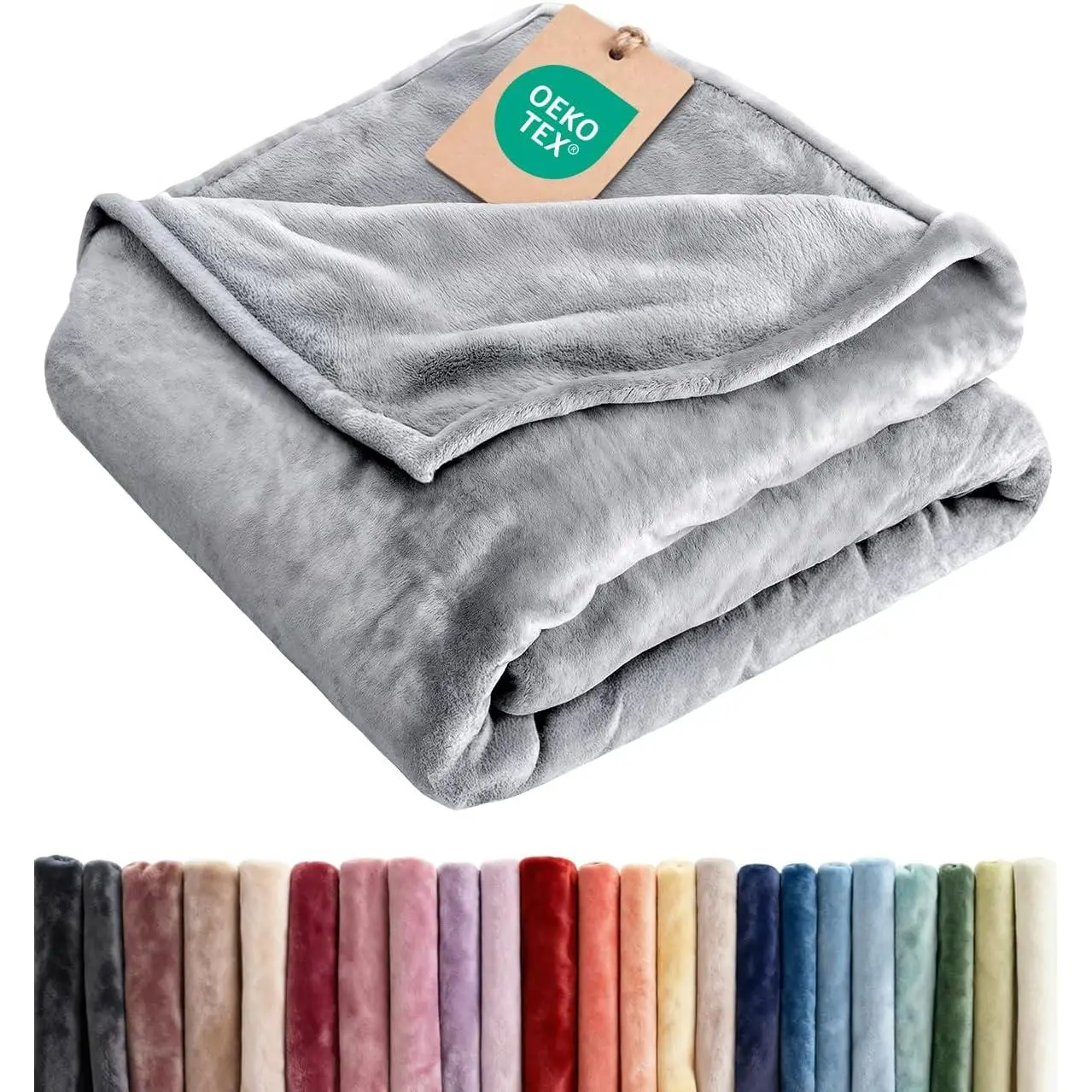 Premium Fleece Multifunctional Blanket Throw for Dogs - Ultra-Soft, Anti-Static Microplush, Thick, Warm, Breathable, Lightweight Classic Modern Solid Bedding for Couch, Bed - Family All-Season Cozy Pet Mat (Grey)