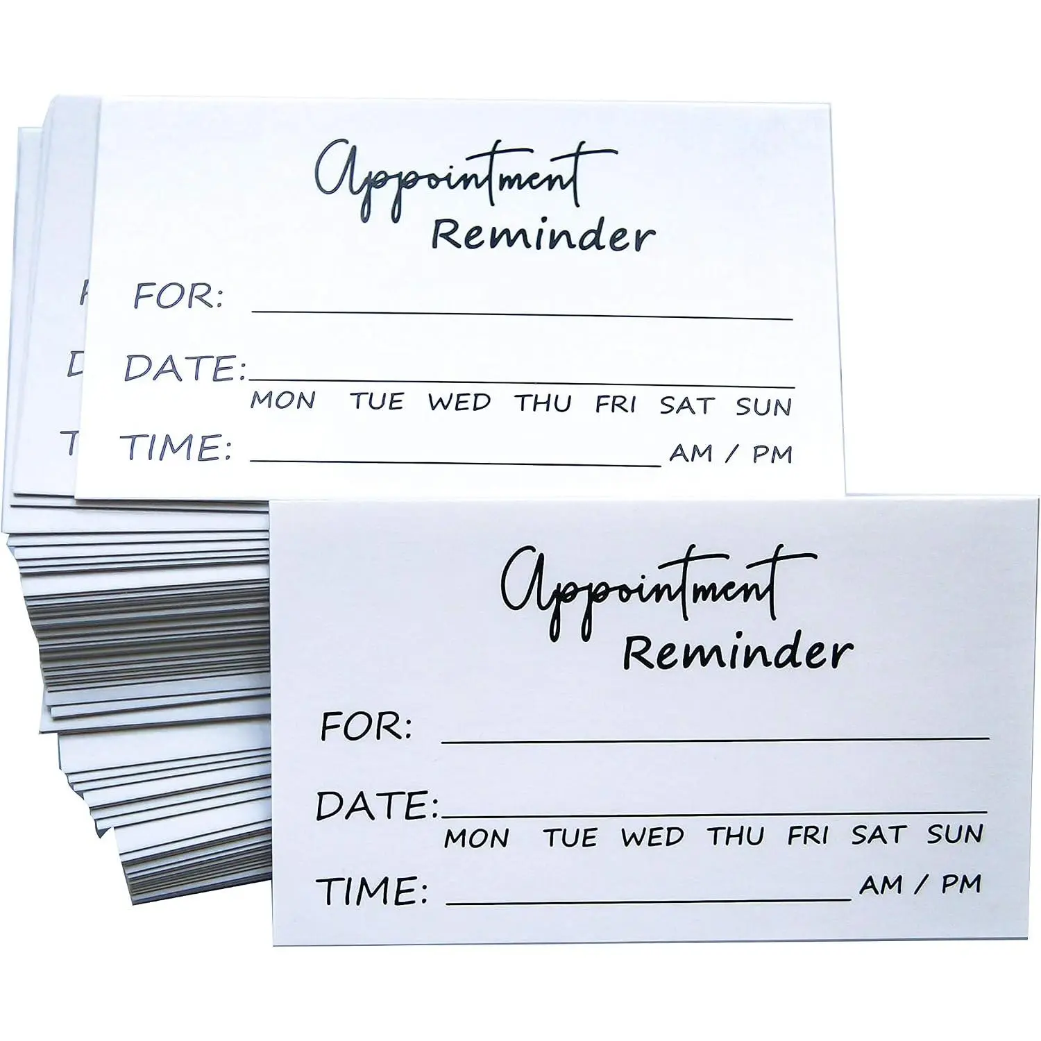 Appointment Reminder Cards Pack of 100 - Business Reminder Tool, Heavyweight Card Stock with Front Info & Blank Side for Office Stationery Needs