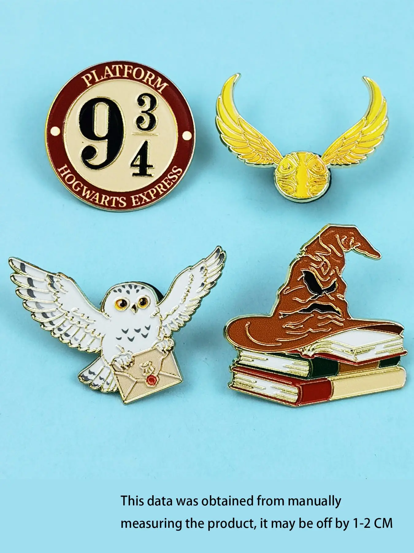 4pcs/set Cartoon Movie Enamel Brooches, Fashion Zinc Alloy Harry Potter Design Pins, Perfect for Backpack Hats Sweaters, Unisex Jewelry Accessories