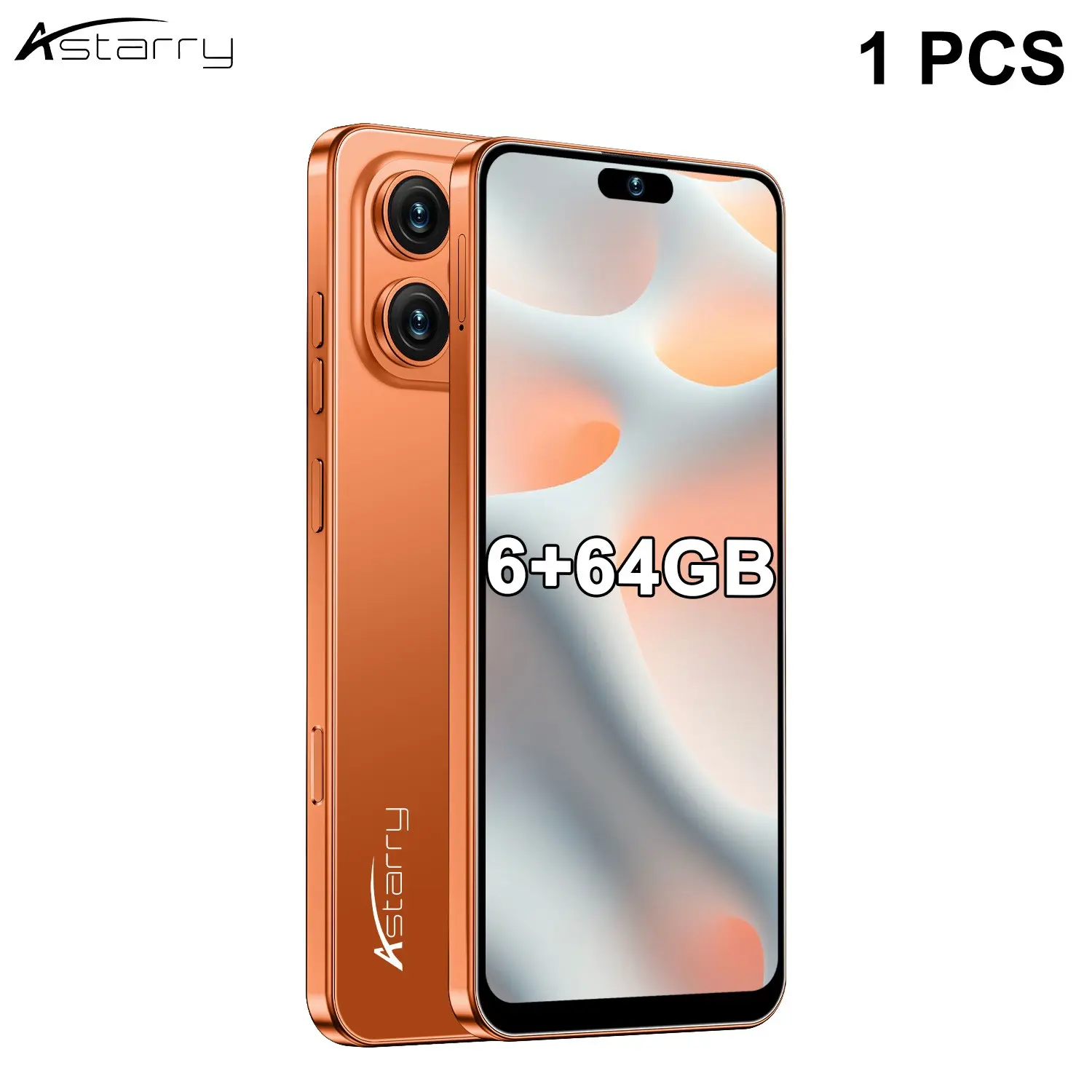 Astarry-17 Pro Max (6GB RAM + 64GB Storage): Smartphone featuring a large 6.93-inch screen, MTK6762 octa-core processor, Bluetooth, Wi-Fi, 5000mAh battery, 16MP+20MP cameras, and Android 12. Supports global 4G networks, dual SIM/dual standby, facial recog