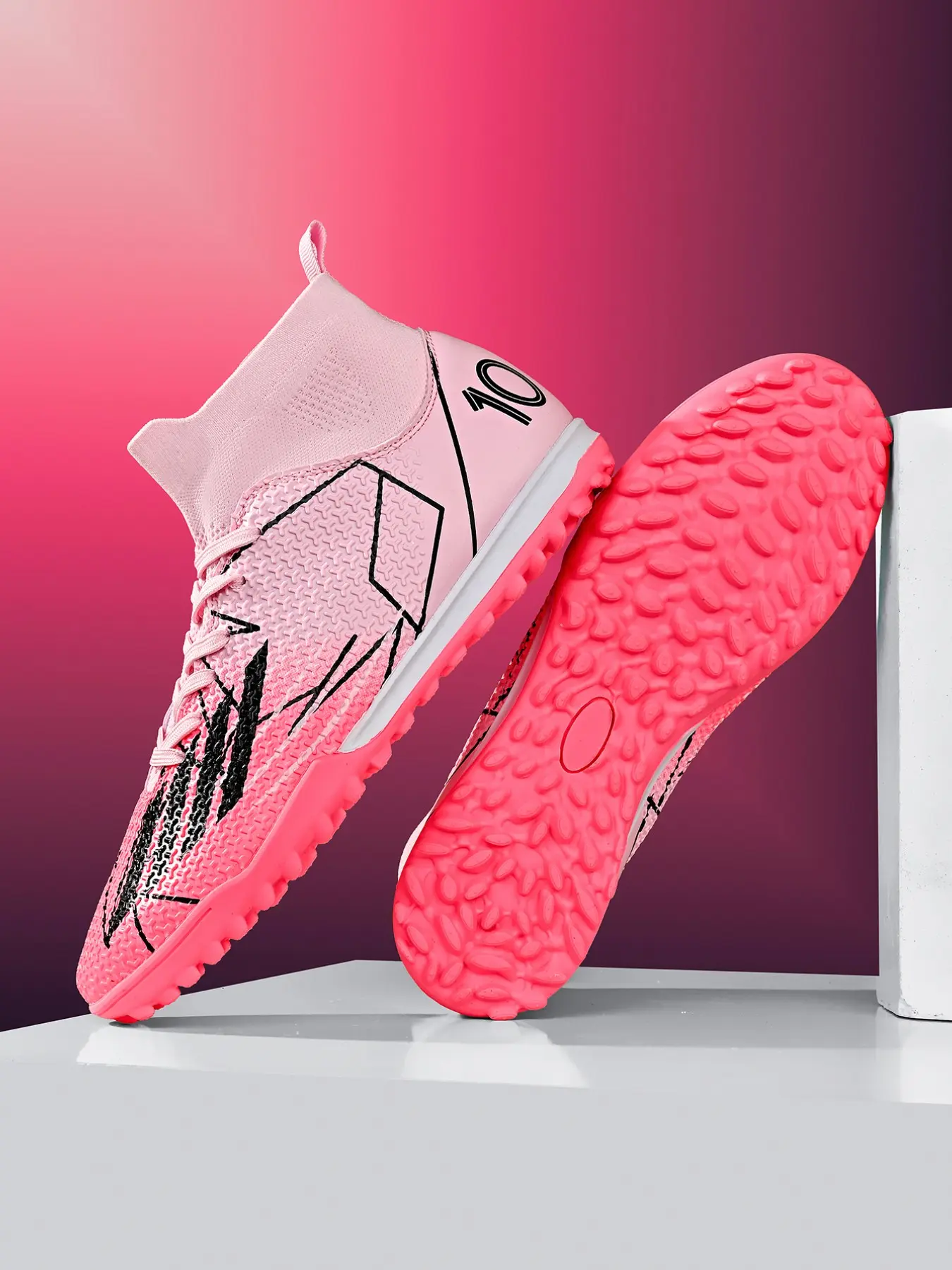 New Youth Soccer Shoes for School Students, High Top Short Studs, Durable Anti-Slip Grip, Unisex Adult Football Boots, TF Soccer Shoes, Sports Shoes