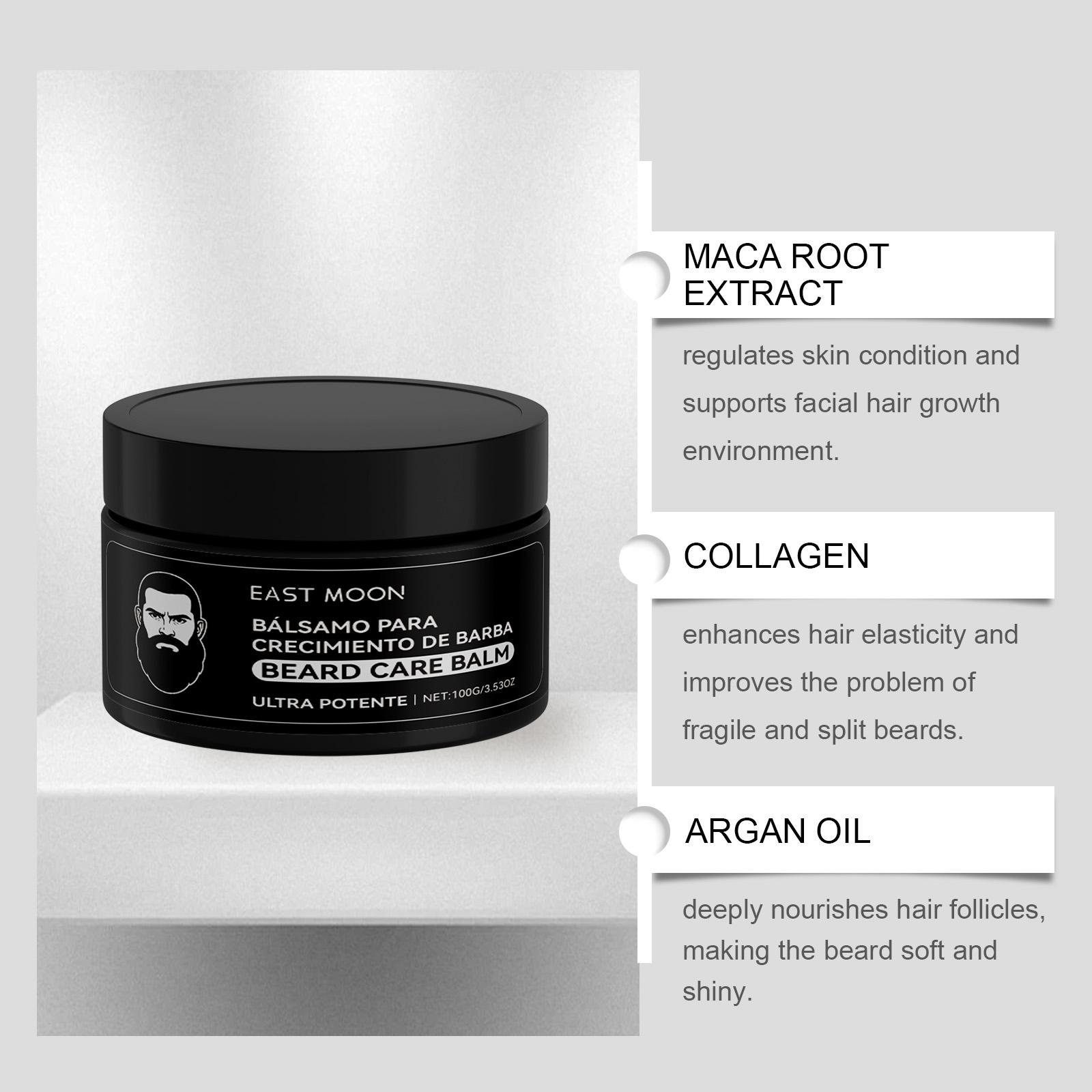 Beard Balm:Powerful Growth Balm, Beard Stimulating Balm, Moisturizes & Strengthens Beard, 100 Ml / 3.5 Oz Hair Care