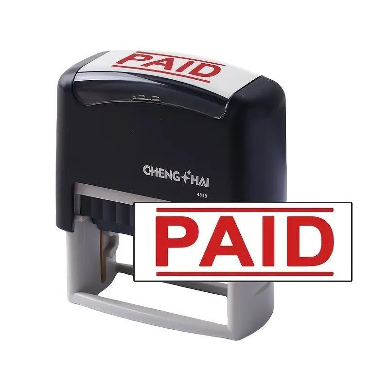 Automatic Ink Stamp for Office Use, Ink Enhances Print Quality, Rectangular Durable Plastic Design, Instant Workflow Solution, Booklet Stamps