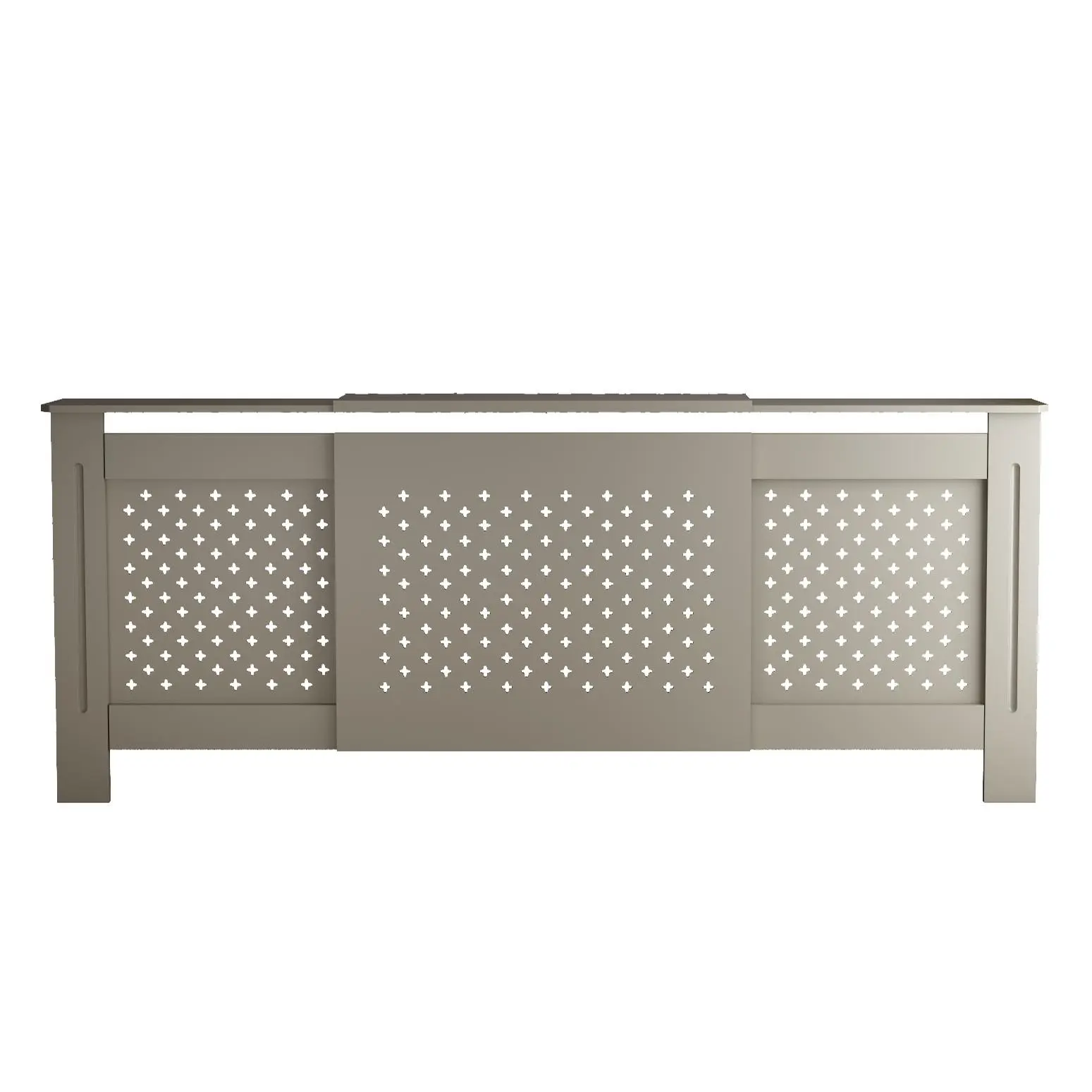 Nokaa MDF Radiator Cover Cabinet with Perforated Panel and Top Display Shelf, Adjustable Width 54.75-80 Inch, Natural Heater Enclosure for Living Room Bedroom Entryway, Indoor Heating Concealment Furniture
