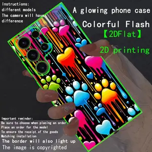 New LED Phone Case with Glowing Border, Compatible with Galaxy S26 Ultra to A15 5g, Fashionable Protective Cover, Unique Design, Daily Use