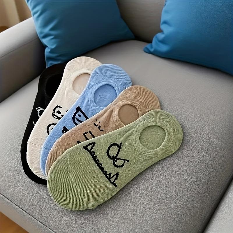 5 Pairs Colorful Cartoon Printed Low-cut Ankle Socks Funny Breathable Lightweight for Teenagers Casual Wear Suitable for 99 Scenes