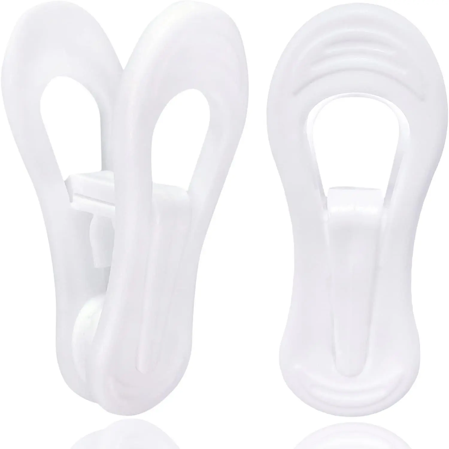 50 Pack White Hanger Clips, Multi-Purpose Plastic Hanger Clips, Clothes Pins Finger Clip for Plastic Clothes Hangers, Ideal for Skirt Pants Hangers
