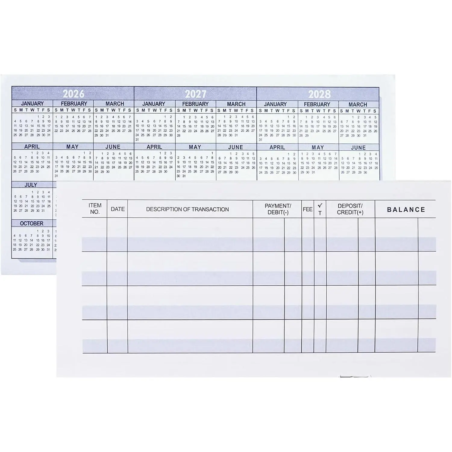 Larger Lines 12 Pack Check Registers for Personal Checkbooks, Blank Checkbook Registers for Personal or Businesses Use, Check Register Books to Log Transaction and Track Payments, Deposits, Finances
