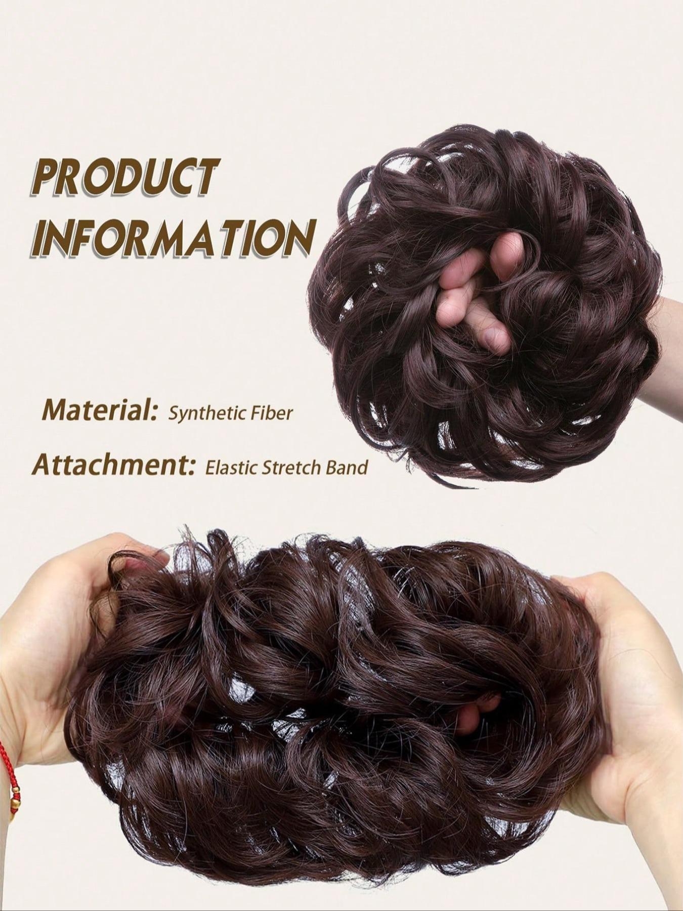 Women's Wavy Clip-In Hair Extensions, Synthetic Ponytail Pieces, Thick High Bun Hairstyle, Daily & Party Use, Adds Volume & Depth, Synthetic Soft Hairpieces