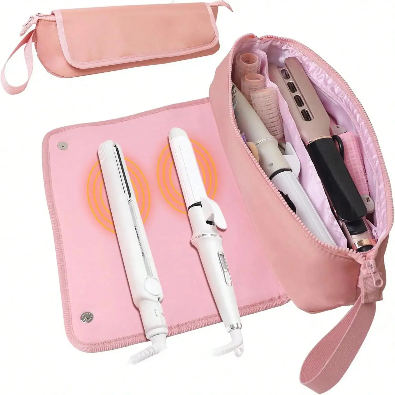 Hair Care Tools Travel Bag, Travel Bag And Heat-Resistant Pad Curling Iron And Hair Care Accessories Storage Bag, Travel Organization Pouch, Travel Essentials Carryall