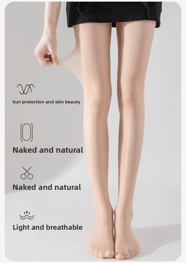 (White Swan Series ‌ ) Women's Ultra-Thin, Snag-Resistant, Nude-Colored Pineapple-Textured Tights, Bare-Leg Illusion, 0D Sheer Pantyhose, Non-Slip Waistband, for Spring and Summer