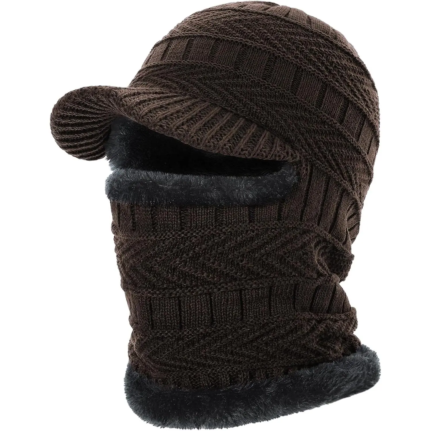 Winter Beanie Hat, Knitted Ski Mask  Men Women, Thermal Lining Hats  Skiing Cycling Sports