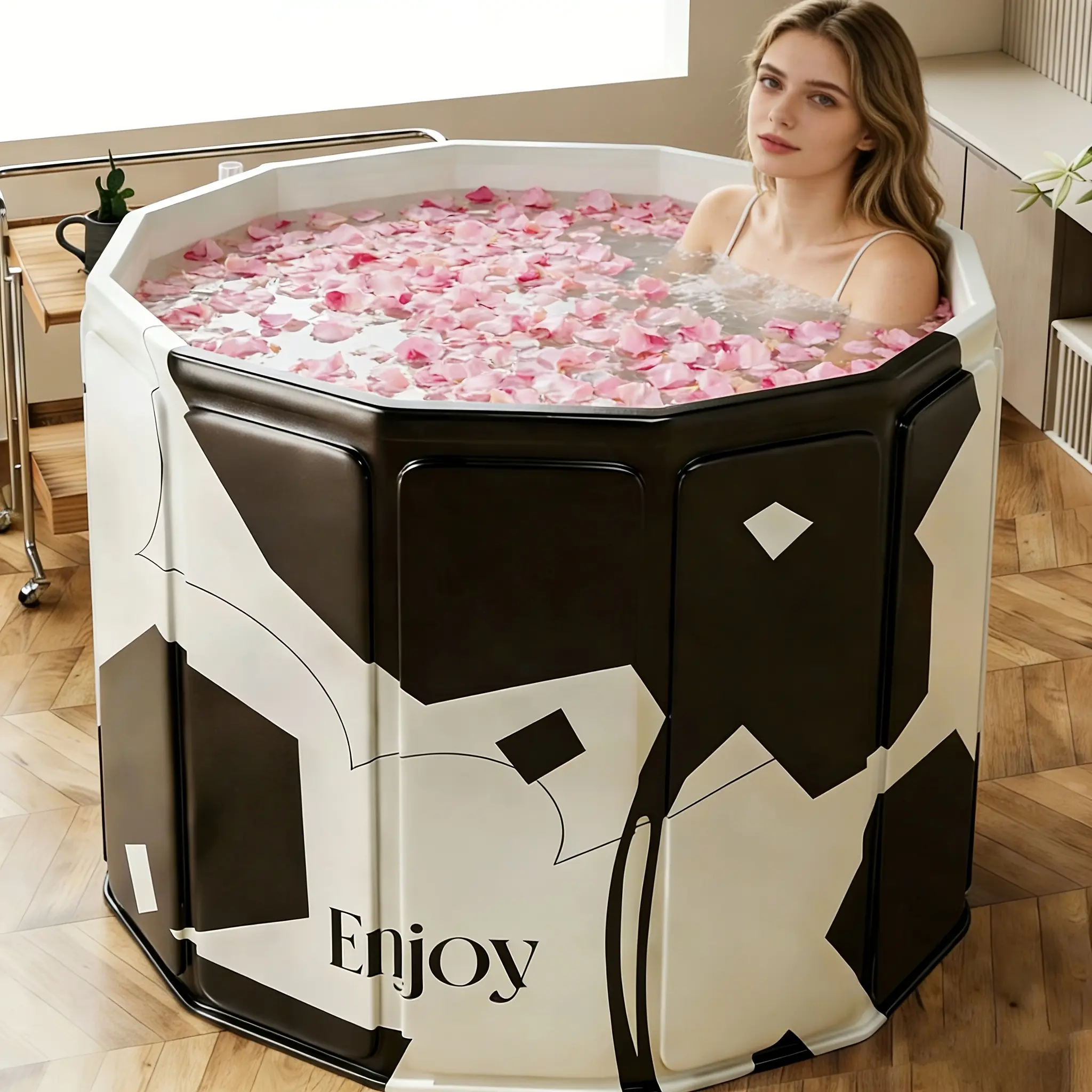 [Ideal Holiday Gift] Adult Hot Tub And Cold Soaking Tub, Foldable Full Body Bath Barrel for Home, Multi-Use Storage Bucket with Non-Slip Base, Durable Odorless Space-Saving, Portable for Travel And Small Spaces, Ideal Holiday Gift, Essential Bathroom Acce