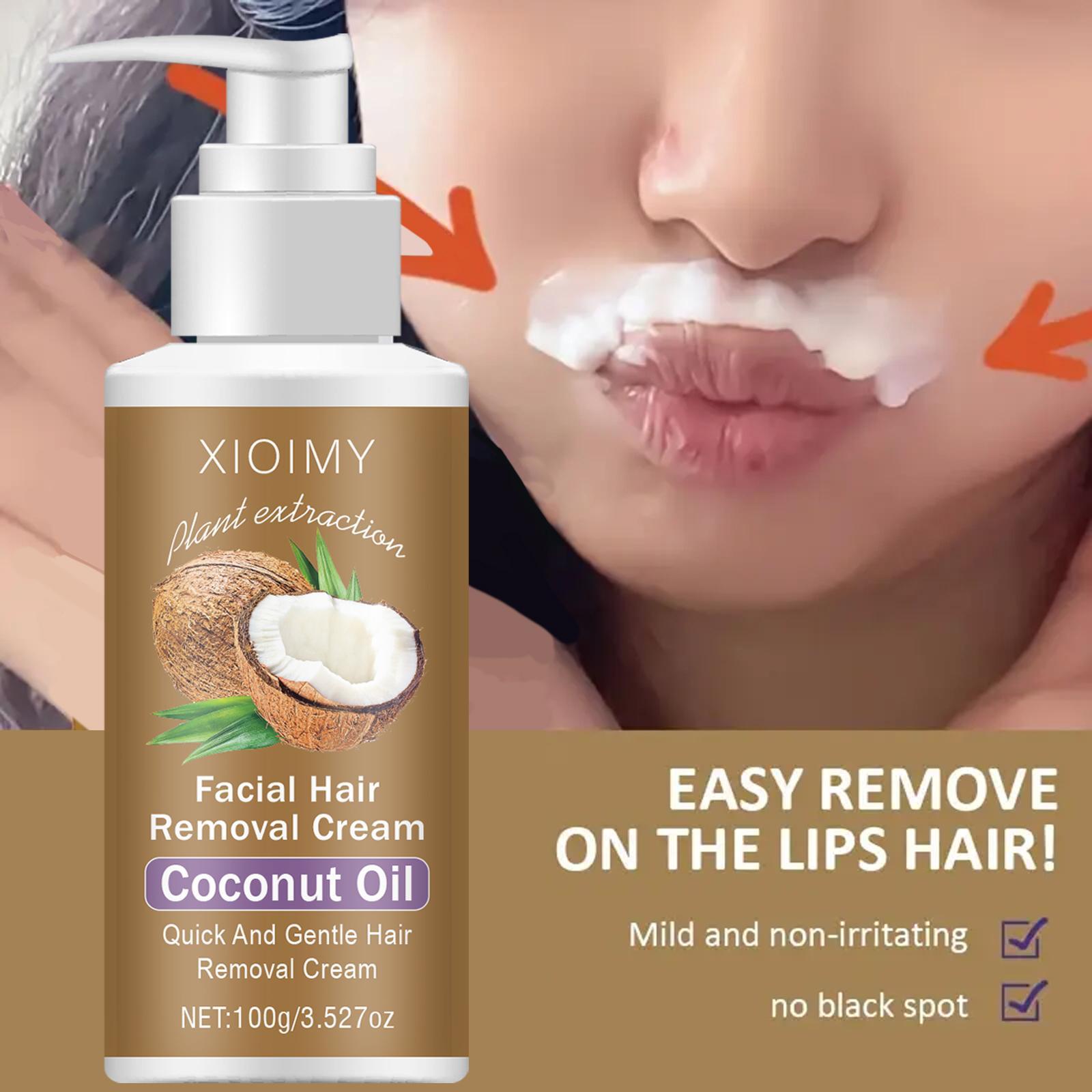 100g Coconut Depilatory Wax, Pain-Free, Gentle, No-Irritation Formula, Quick Hair Removal in 5 Minutes, Suitable for Lips, Armpits, Legs, Arms & Bikini Area