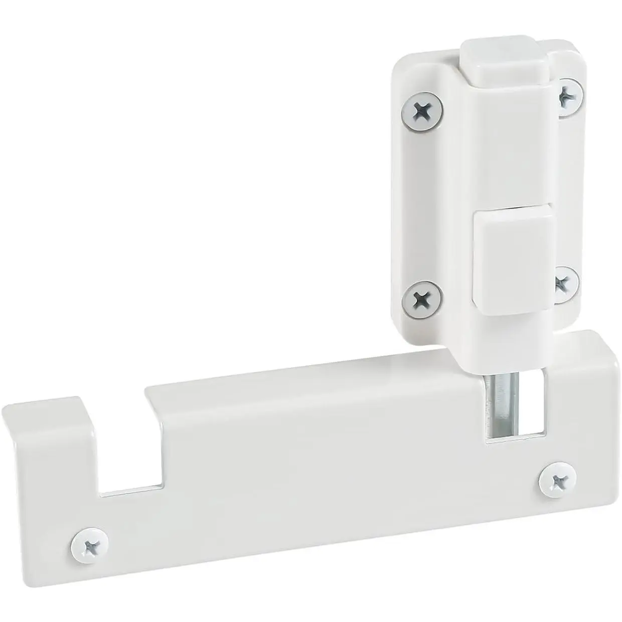 Sliding Glass Door Foot Lock Kick Lock Keyless Patio Door Secondary Security Lock 2-Position Vent Lock Top or Bottom Rail Install Child Safety White