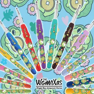 3pcs/4pcs/14pcs Crochet Hooks, Feng Shui Frog Design, Ergonomic Soft Handle, Arthritis Friendly, 2.0mm-10.0mm, Ideal for Knitting Enthusiasts